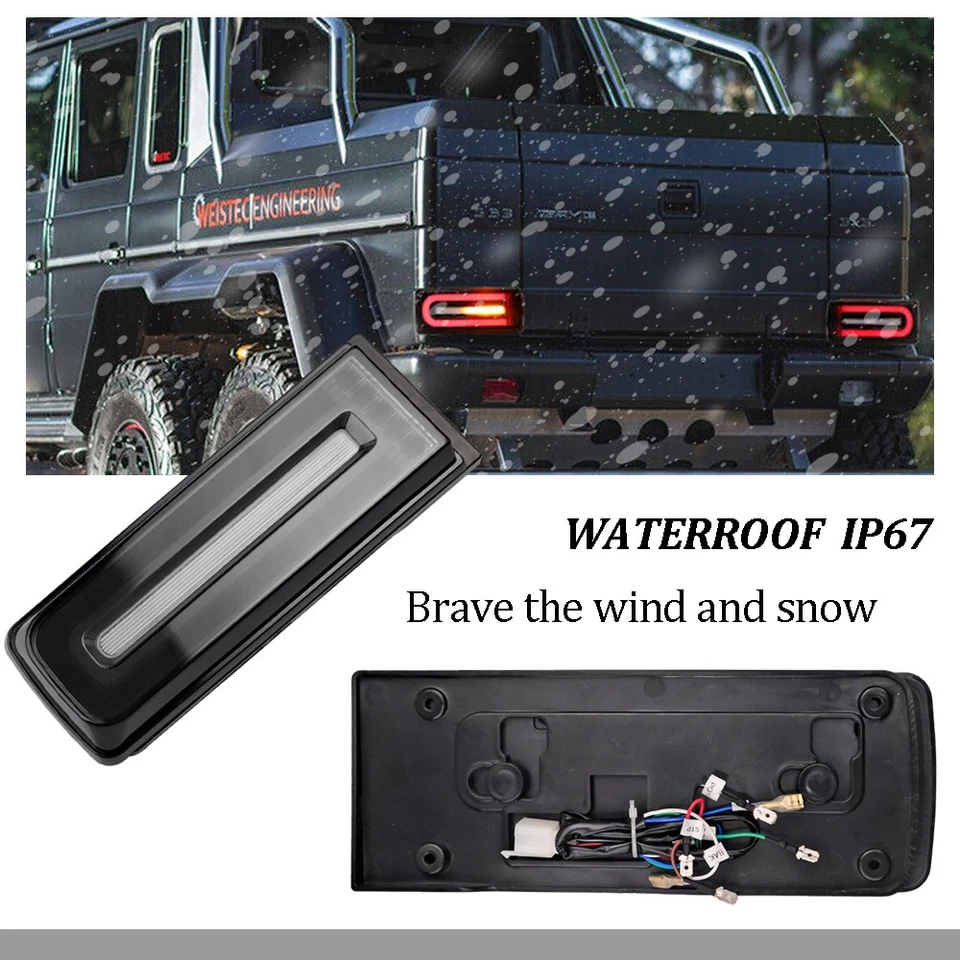 W464 Style SMOKE LED Sequential Signal Tail Lights For 1999-2018 Mercedes W463 G Foto 3 de 4