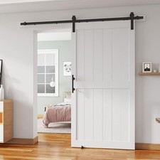 40''x 80'' Sliding Barn Door with 7 Ft Barn Door Hardware Kit Handle