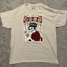 Riot Society Skeleton Geisha Tokyo Beauty Is Forever Large Graphic Print T-shirt