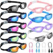 Yexiya 9 Pack Swim Goggles for Adult Anti Fog Swimming Glasses No Leaking UV ...