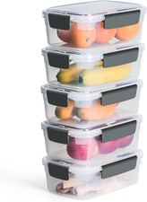 9 Cup Plastic Food Storage Containers with Lids Nestable Freezer Dishwasher Safe