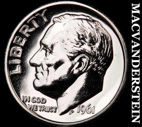 1961 Silver Roosevelt Dime - Lustrous Choice Gem Proof  #i4751