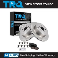 TRQ Rear Brake Pad & Rotor Kit Brake Rotor For 2014-2018 Subaru Forester