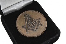 Vintage Engraved Grand Masonic Copper Toker Medal