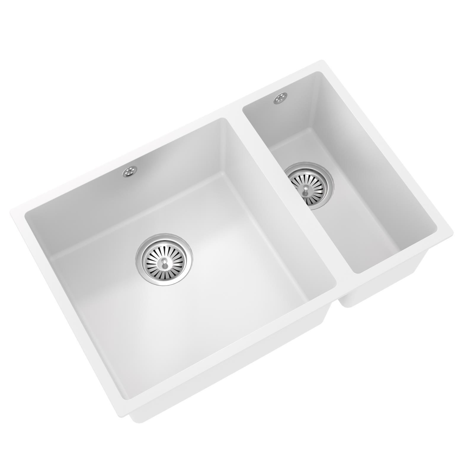 Liquida CM670MW 1.5 Bowl Matt White Kitchen Sink Inset or Undermount
