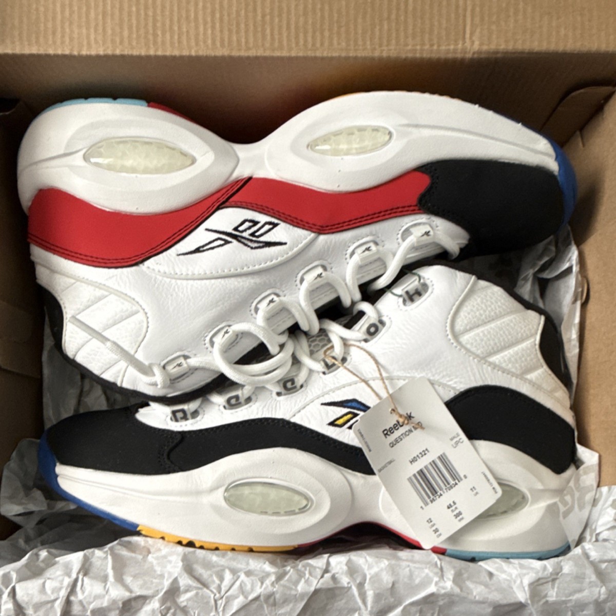 Reebok QUESTION MID Footwear White/Core Black/Vector Red SIZE 10.5 H01321 Sneakers Release – Reebok Question Mid “USA&  main image 4