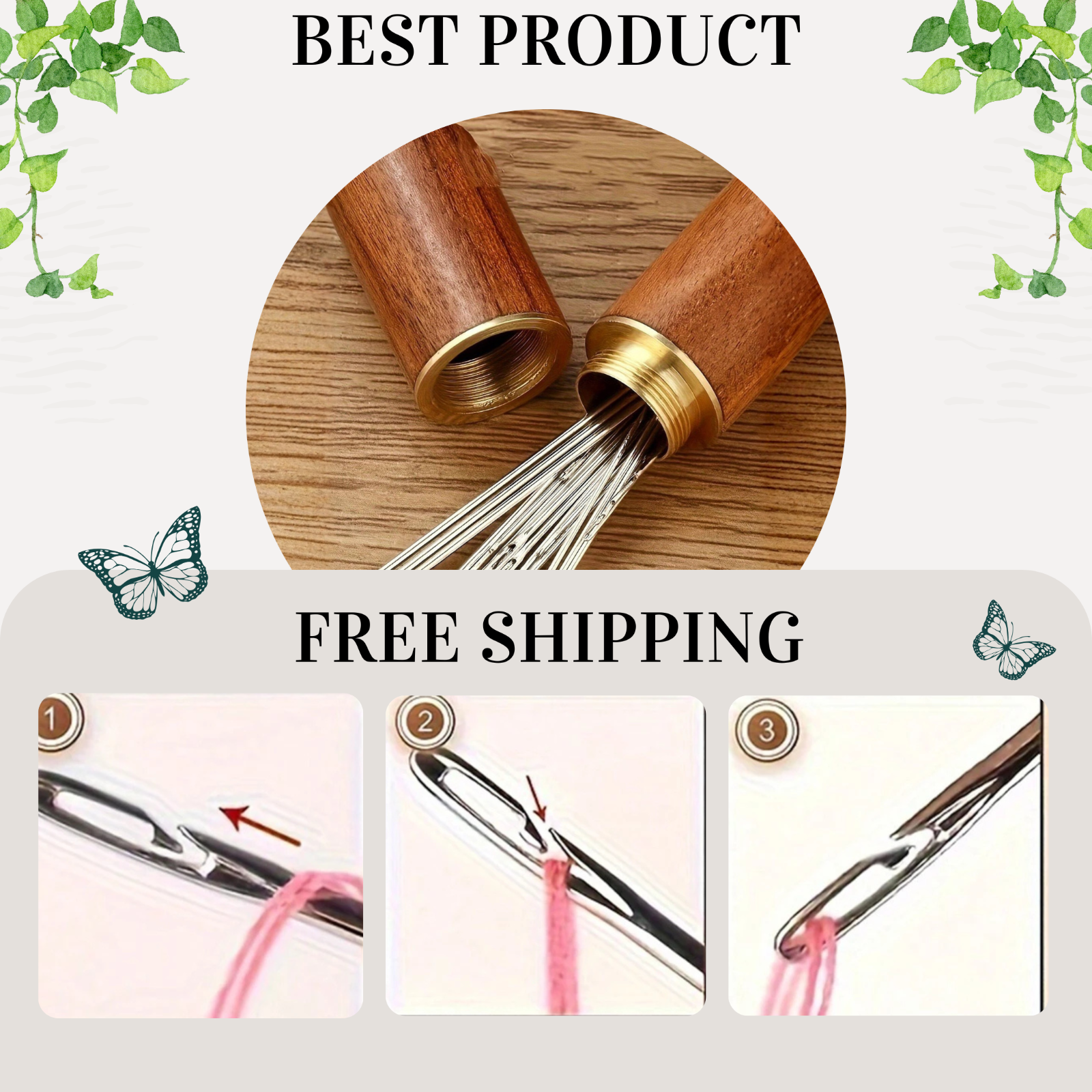 Self Threading Needles Easy Side Threading Hand Sewing Needles Set for ...
