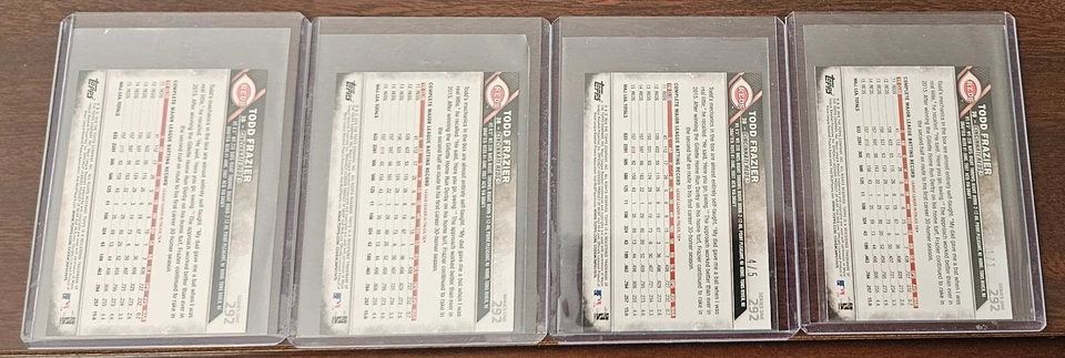 2016 Topps Mini Todd Frazier 1/1 Rainbow (1/1, /5, /10, Base) - Image 2 of 4