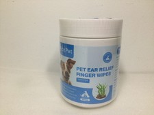 Pet Ear Relief Finger Wipes, For Dogs Cats, unscented, 60 Pads