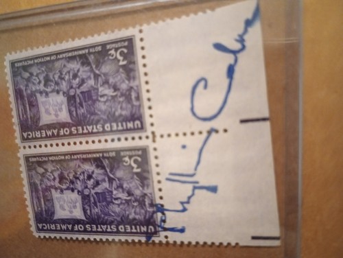 Vintage Purple US Postage Stamps Signed By Actors And Actresses - Picture 15 of 16