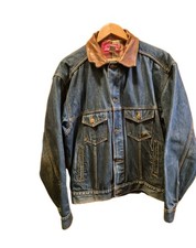 Vintage 90s Marlboro Country Store Denim Trucker Jacket Mens Large Made in USA