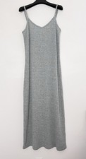 Gap Sleeveless Marled Ribbed Knit Fitted Body-Con Midi Dress Medium Tall Gray