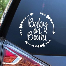 Baby On Board Decal Vinyl Car Sticker Cars Trucks Vans Walls Laptop White