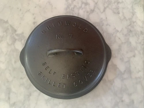 Griswold Cast Iron #7 Fully Marked High Dome Self Basting Skillet Lid #1047