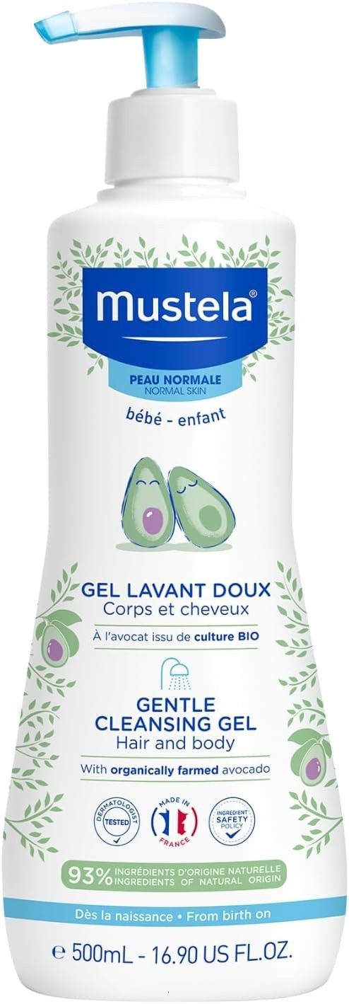 Mustela Gentle Baby Hair and Body Cleansing Gel - 500 ml x 2 Pack
