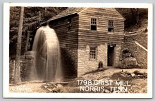1941 Norris Tennessee 1798 Grist Mill RPPC Postcard Gatlinburg Postmark AA228