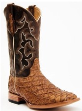 Cody James Men's Exotic Pirarucu Skin Western Boots - Broad Square Toe Size 10.5
