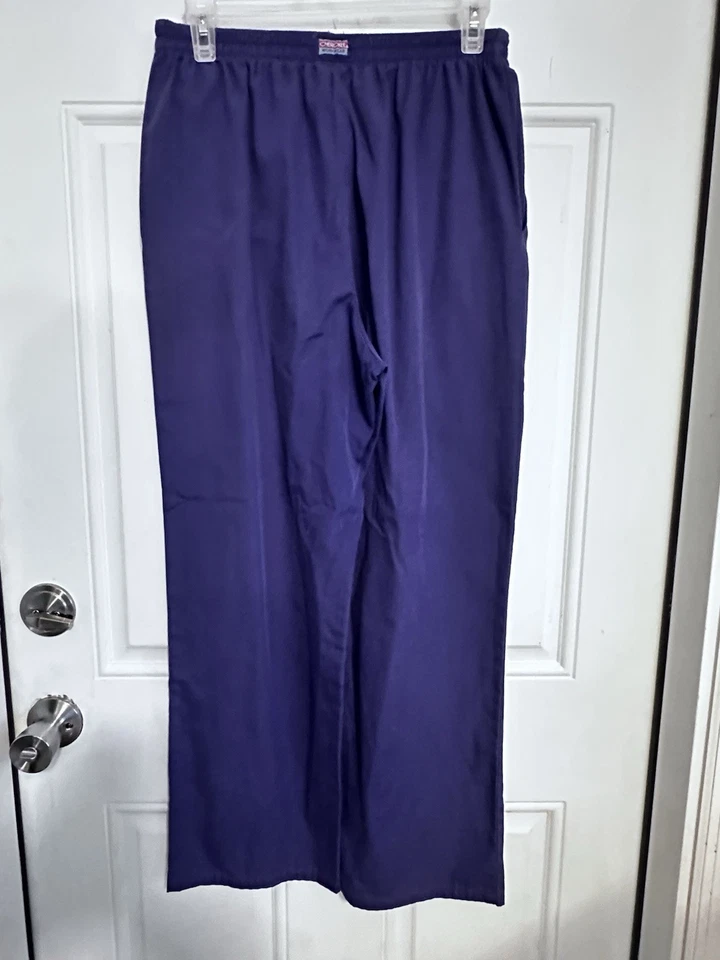 Pantalones Médicos Cherokee Workwear Para Mujer Damas Púrpura Cintura Elástica Poliéster/Algodón Pequeños Foto 2 de 4