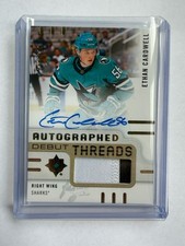 2024-2025 Upper Deck Ultimate Autographed Debut Threads Ethan Cardwell /199