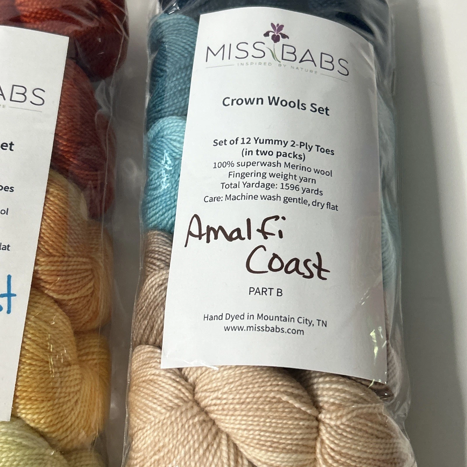 Miss Babs Yarn Crown Wools Set Amalfi SW Merino Wool Fingering Weight (LC12) - product detail image 3
