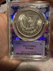 1921-P Morgan Silver Dollar $1 PCGS MS63 Last Year TraderBea Purple Core
