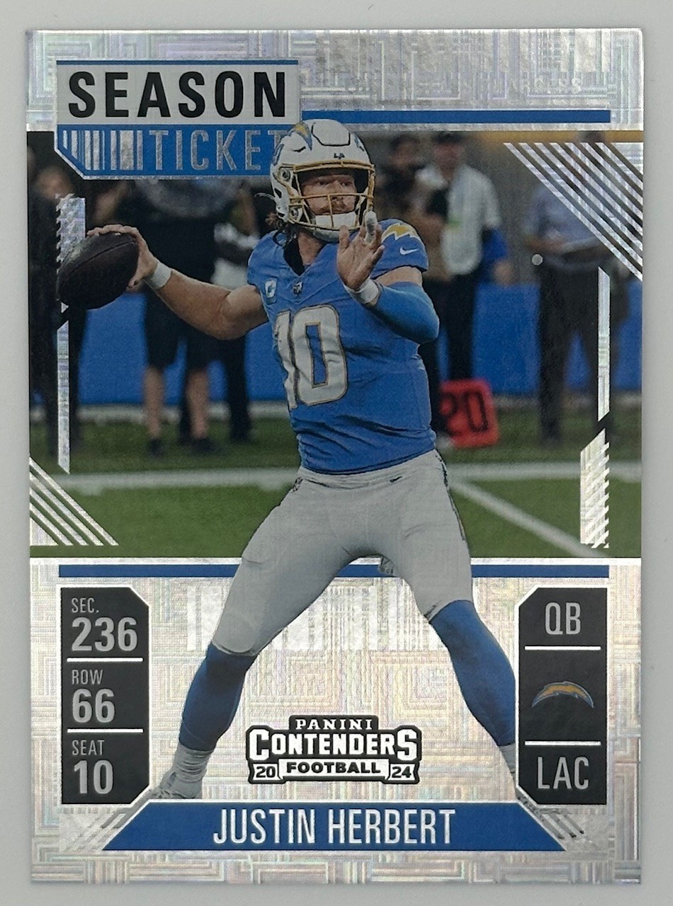 Justin Herbert 2024 Panini Contenders Mojo Silver Football Card #55 LA Chargers