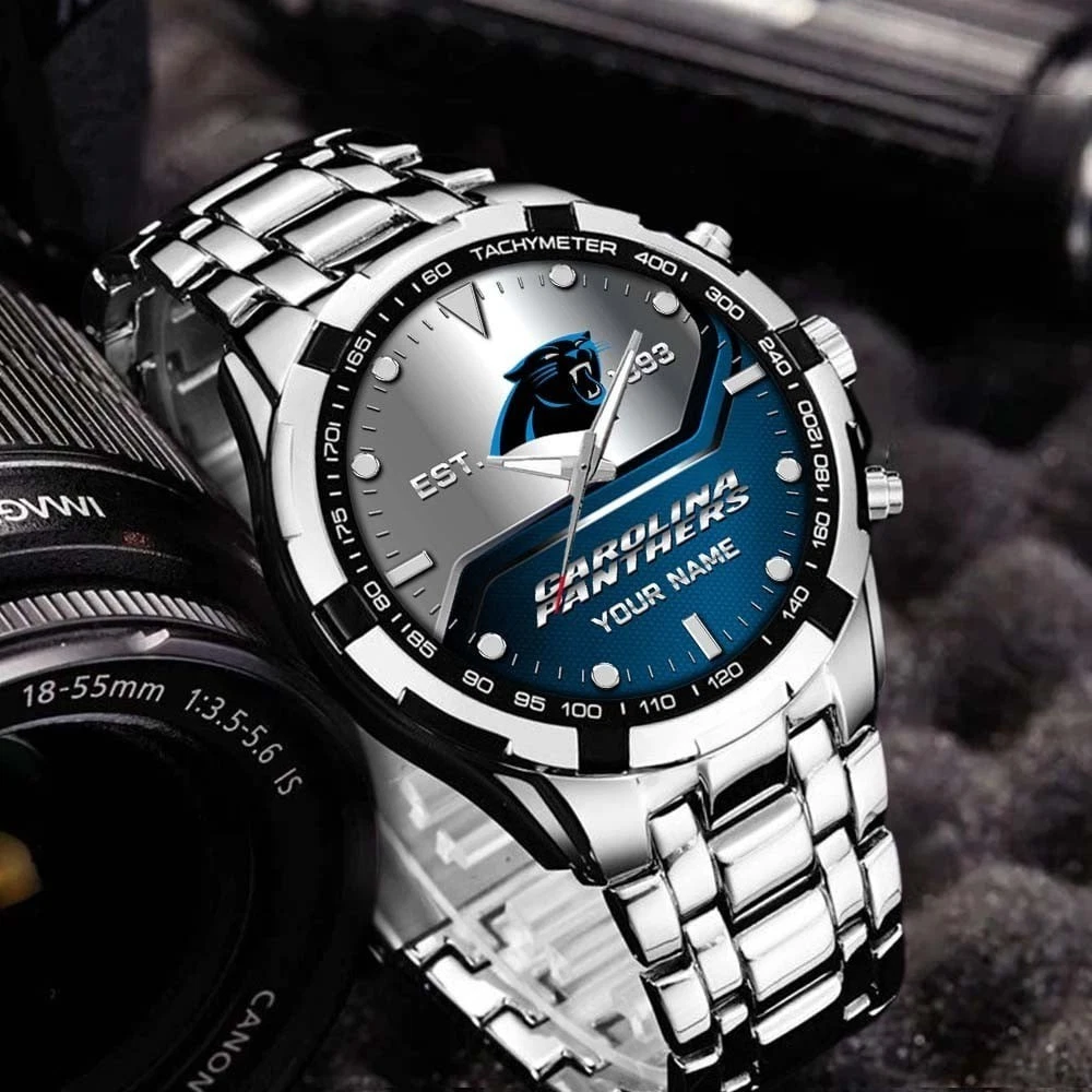 Personalized Carolina Football Pantherss Team Alloy Men Quartz Watch Gift