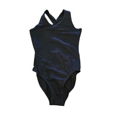 La Petite Ballerina Girls Sz XS Solid Black Dance Ballet Leotard Cross Back