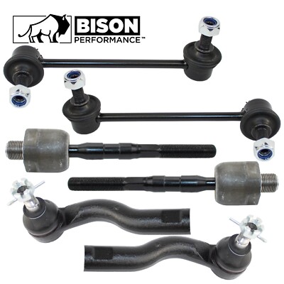 Bison Performance 6pc Front Sway Bar Tie Rod End Kit For Mazda 6 i S 2003-2008
