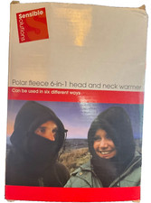 NEW BOX black POLAR FLEECE 6 in 1 HEAD AND NECK WARMER  6 ways to wear 
