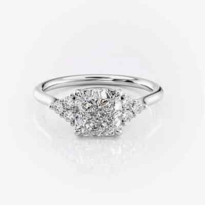 Ct Cushion Cut Lab Grown Diamond 14k White Gold Wedding Ring
