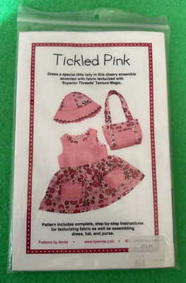 Patterns by Annie: Tickled Pink Toddler Dress Sunhat & Purse with Texture Magic.