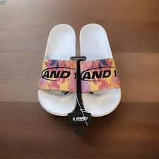 AND1 Slides Men’s Size 10 Essentials Festival Comfort Sandals Slip-On Black