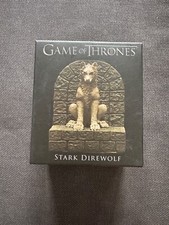 Game of Thrones GOT 3 Stark Direwolf Mini Statue w/ 48pg Book NEW