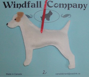 Short Coat Parson Russell Terrier Dog Plush Christmas Ornament 2
