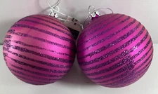 Lot 2 Vickerman Pink Swirl Cheshire Cat 3.5 in Plastic Ornaments
