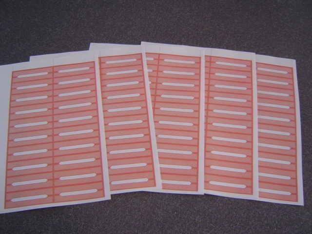 100 Blank Burnt Orange Juke Box Labels Jukebox. 45rpm.  FREE S&H