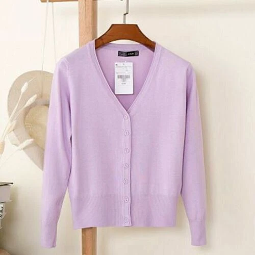 Womens Cardigan Long Sleeve Ladies Knitted Top Outwear Cardigans Plus Size 8-24 - Picture 17 of 39