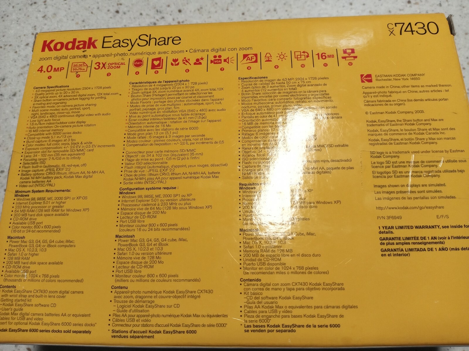 Kodak EasyShare cx7430 Docking Base & EasyShare Camera 41778213940 | eBay