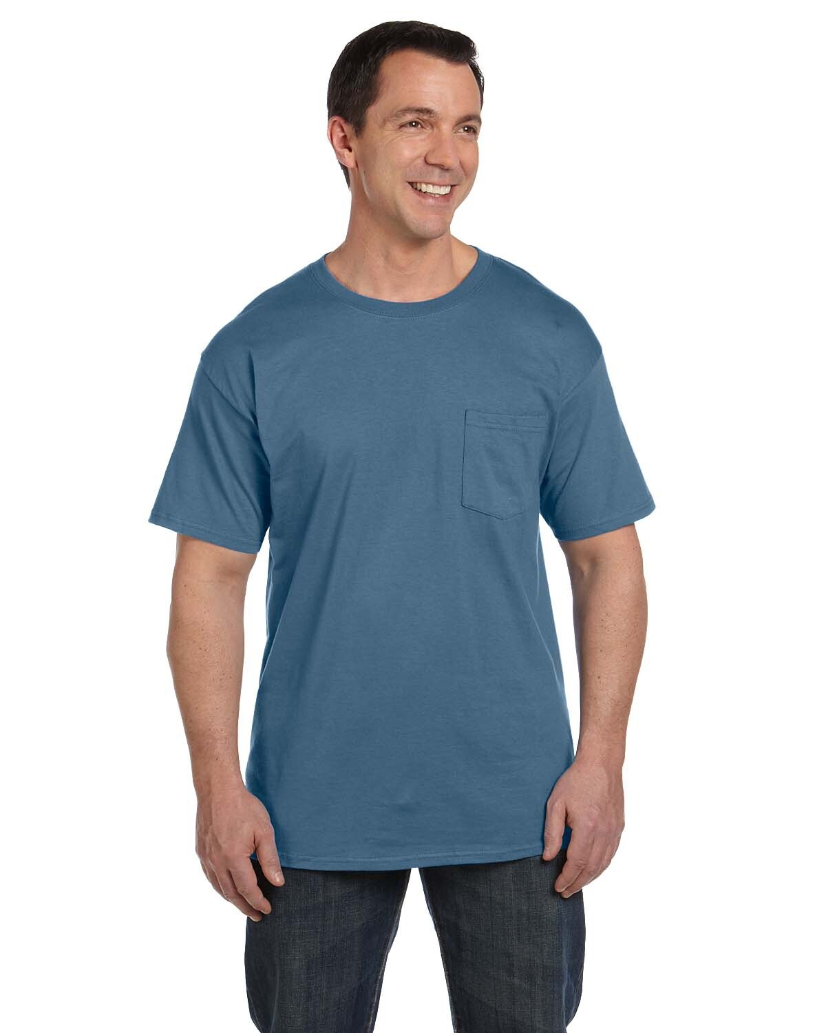 Hanes Adult 100% Ringspun Cotton Wholesale Beefy-T With Pocket 5190P S-3XL