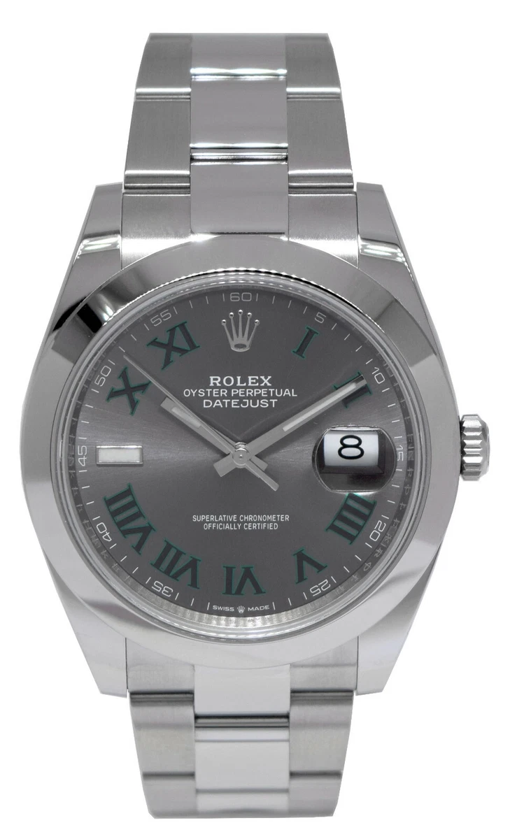 NEW Rolex Datejust 41 Steel Wimbledon Dial Oyster Watch Box Papers