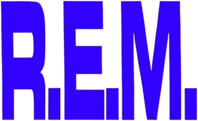 洋楽 R.E.M Vinyl Sticker - Blue R.E.M. Logo REM Alt Rock Music Band 90's RUB