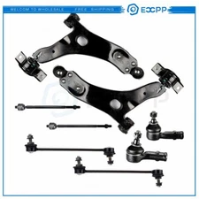 8pcs Front Lower Control Arms Sway Bars Tie Rod Links For 2008 Focus 2.0L & 2.3L