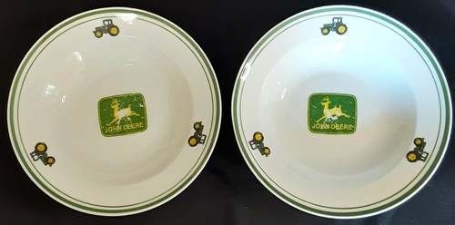 John Deere Tractor Wide Rim Soup Salad Bowl Gibson Set of TWO (2) 9"