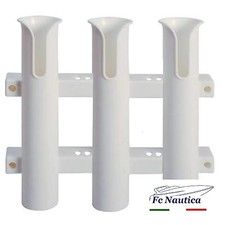 PORTA CANNA TRE CANNE 3 POSTI DA PESCA BARCA GOMMONE 44mm da parete mulinello