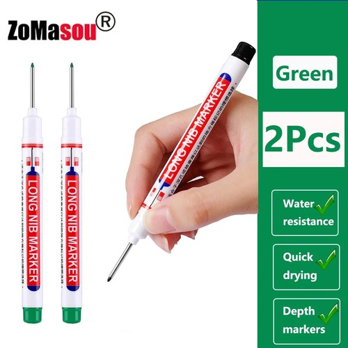 White Long Head Markers Pen 2cmWoodworking Deep Hole Marker Pens Metal Carpenter - Picture 28 of 70
