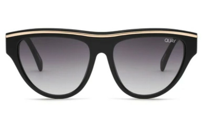 Quay NWOT Flight Risk Shield Sunglasses Black Smoke Gold  display picture 1