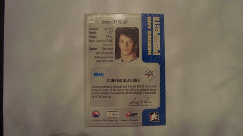 2005 06 IN THE GAME HEROES AND PROSPECTS A-RP RYAN PARENT AUTOGRAPH - Picture 8 of 10