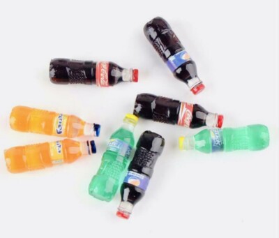 Barbi Dollhouse Miniature Drinks Soda Coke Pepsi Fanta Sprite Bottle Lot   8pc