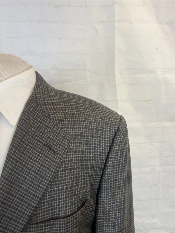 Мужской темно-серый и коричневый шерстяной блейзер Hickey Freeman 42 л 1395 долл. США - Изображение 2 из 4